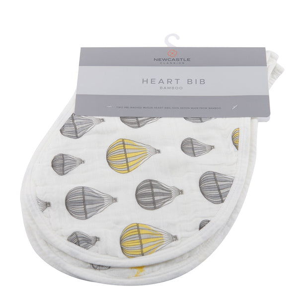 Traveler Bamboo Heart Bibs - Set of 2