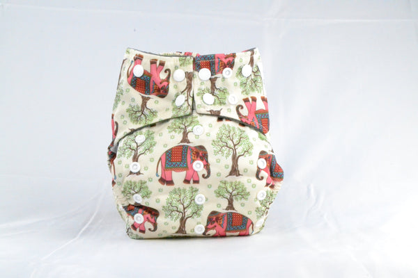 Earthlie Cloth Diaper - Elephants