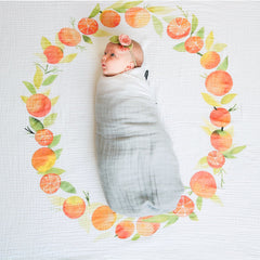 Orange Blossoms - Organic Swaddle Blanket