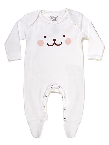 Happy Bear Footed Onesie - 100% Organic