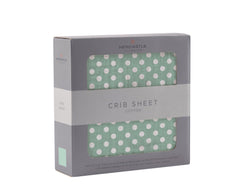 Jade Polka Dot Cotton Muslin Crib Sheet