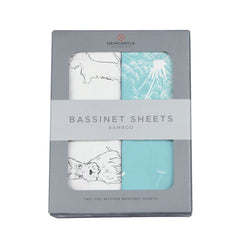 Corgi and Dandelion Seeds Bamboo Bassinet Sheets